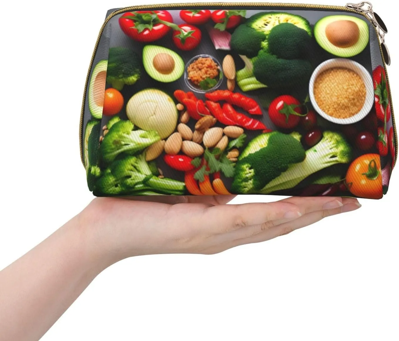 Healthy Food Toiletry Pouch, Travel-Friendly Makeup Organizer For Makeup Brushes, Lipsticks