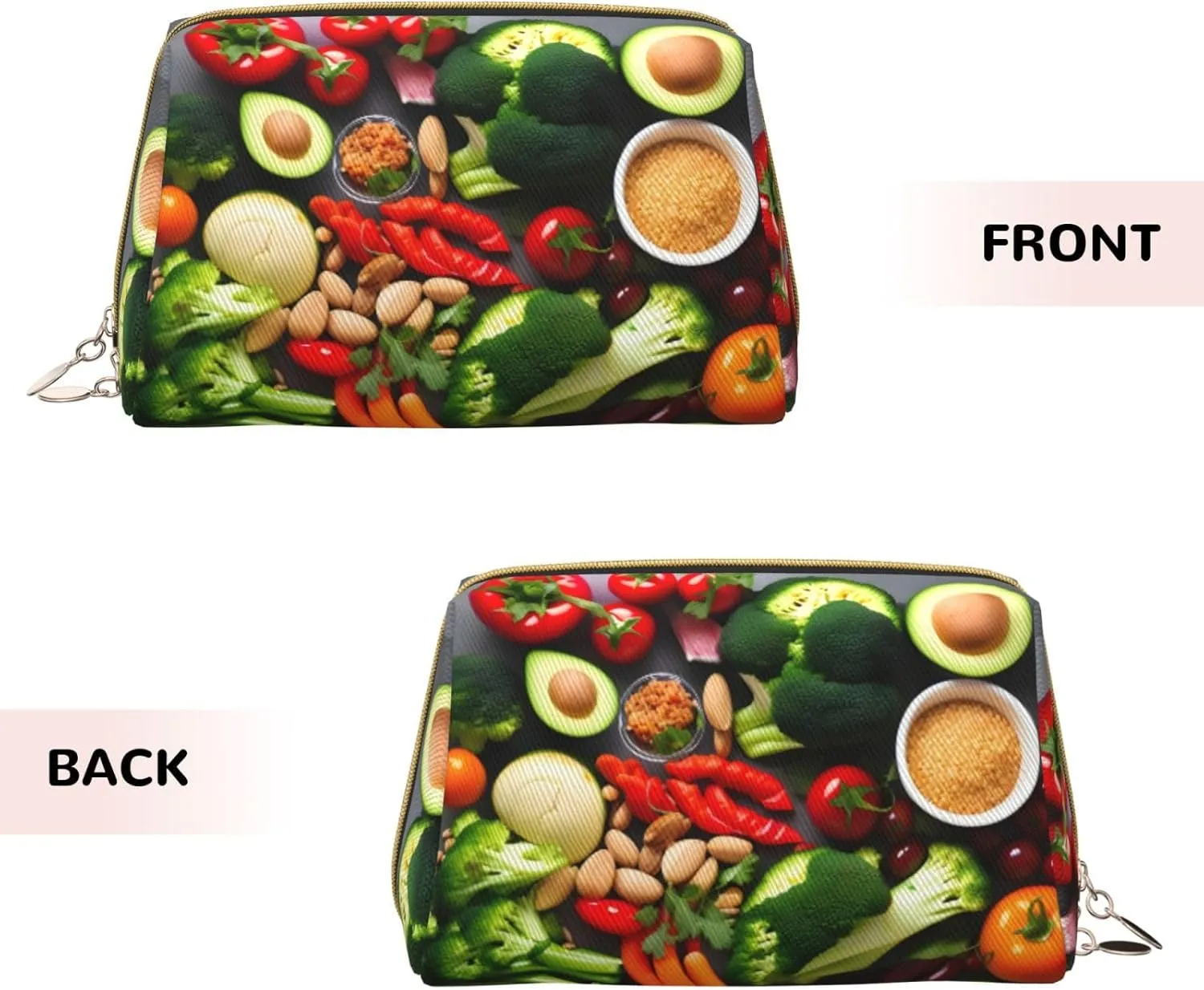 Healthy Food Toiletry Pouch, Travel-Friendly Makeup Organizer For Makeup Brushes, Lipsticks