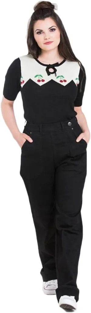 Hell Bunny Weston Denim Jeans 40s 50s Vintage Retro Rockabilly Trousers Pants