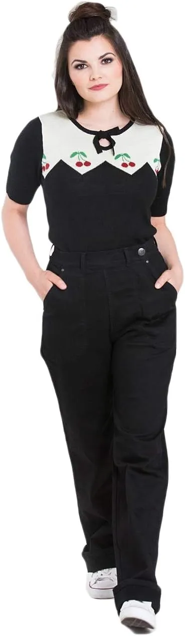 Hell Bunny Weston Denim Jeans 40s 50s Vintage Retro Rockabilly Trousers Pants