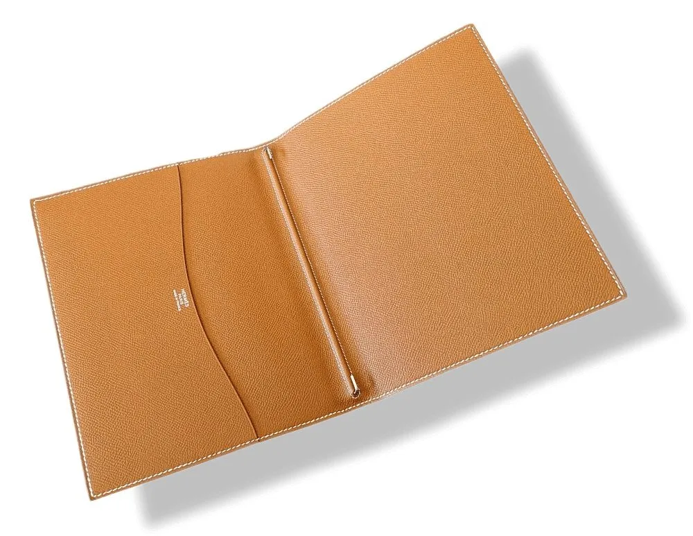 Hermes Rigid Gold Epsom Leather Desk AGENDA COVER M BNEW!