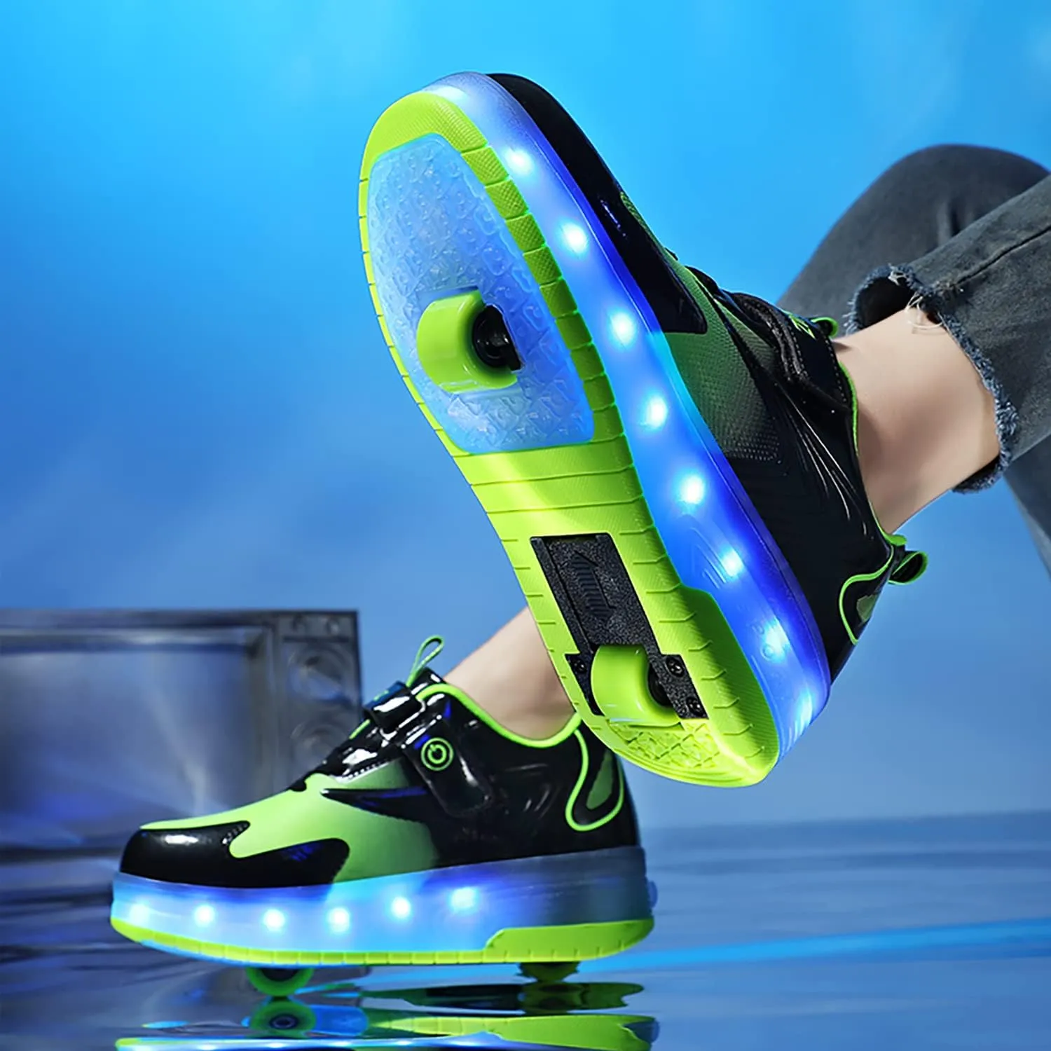 HHSTS Kids Shoes - New Upgraded with Wheels LED Light Color Shoes Shiny Roller Skates Skate Shoes Simple Kids Gifts Boys Girls The Best Gift for Party Birthday Christmas Day