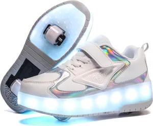 HHSTS Kids Shoes - New Upgraded with Wheels LED Light Color Shoes Shiny Roller Skates Skate Shoes Simple Kids Gifts Boys Girls The Best Gift for Party Birthday Christmas Day