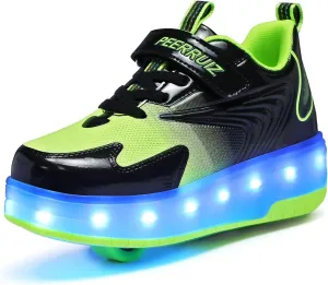 HHSTS Kids Shoes - New Upgraded with Wheels LED Light Color Shoes Shiny Roller Skates Skate Shoes Simple Kids Gifts Boys Girls The Best Gift for Party Birthday Christmas Day