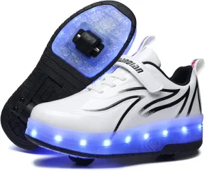 HHSTS Kids Shoes - New Upgraded with Wheels LED Light Color Shoes Shiny Roller Skates Skate Shoes Simple Kids Gifts Boys Girls The Best Gift for Party Birthday Christmas Day
