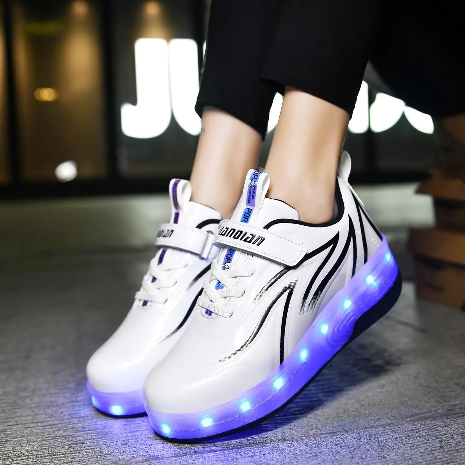 HHSTS Kids Shoes - New Upgraded with Wheels LED Light Color Shoes Shiny Roller Skates Skate Shoes Simple Kids Gifts Boys Girls The Best Gift for Party Birthday Christmas Day