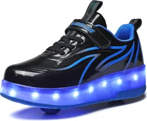 HHSTS Kids Shoes - New Upgraded with Wheels LED Light Color Shoes Shiny Roller Skates Skate Shoes Simple Kids Gifts Boys Girls The Best Gift for Party Birthday Christmas Day