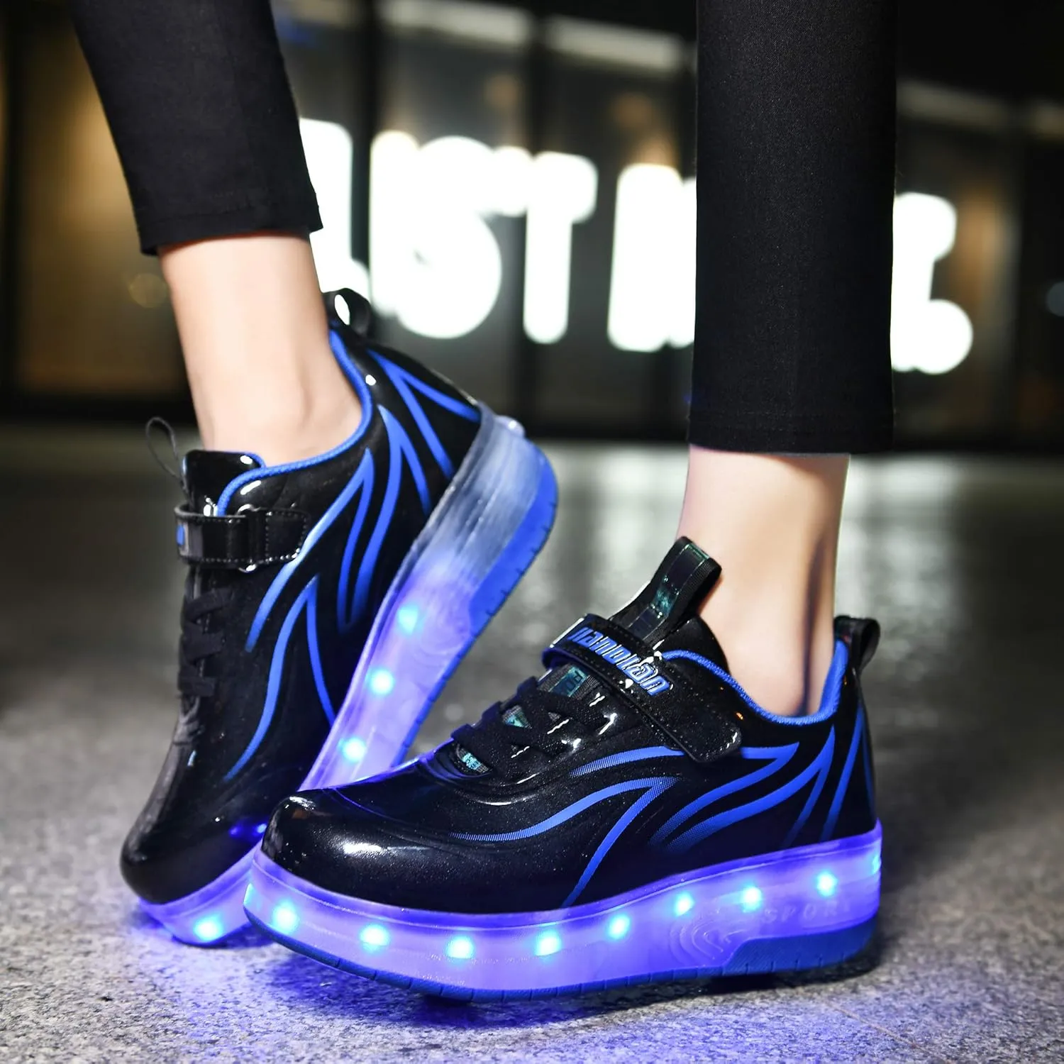 HHSTS Kids Shoes - New Upgraded with Wheels LED Light Color Shoes Shiny Roller Skates Skate Shoes Simple Kids Gifts Boys Girls The Best Gift for Party Birthday Christmas Day