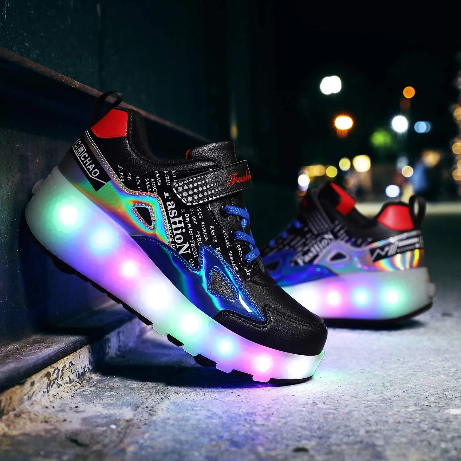 HHSTS Kids Shoes - New Upgraded with Wheels LED Light Color Shoes Shiny Roller Skates Skate Shoes Simple Kids Gifts Boys Girls The Best Gift for Party Birthday Christmas Day