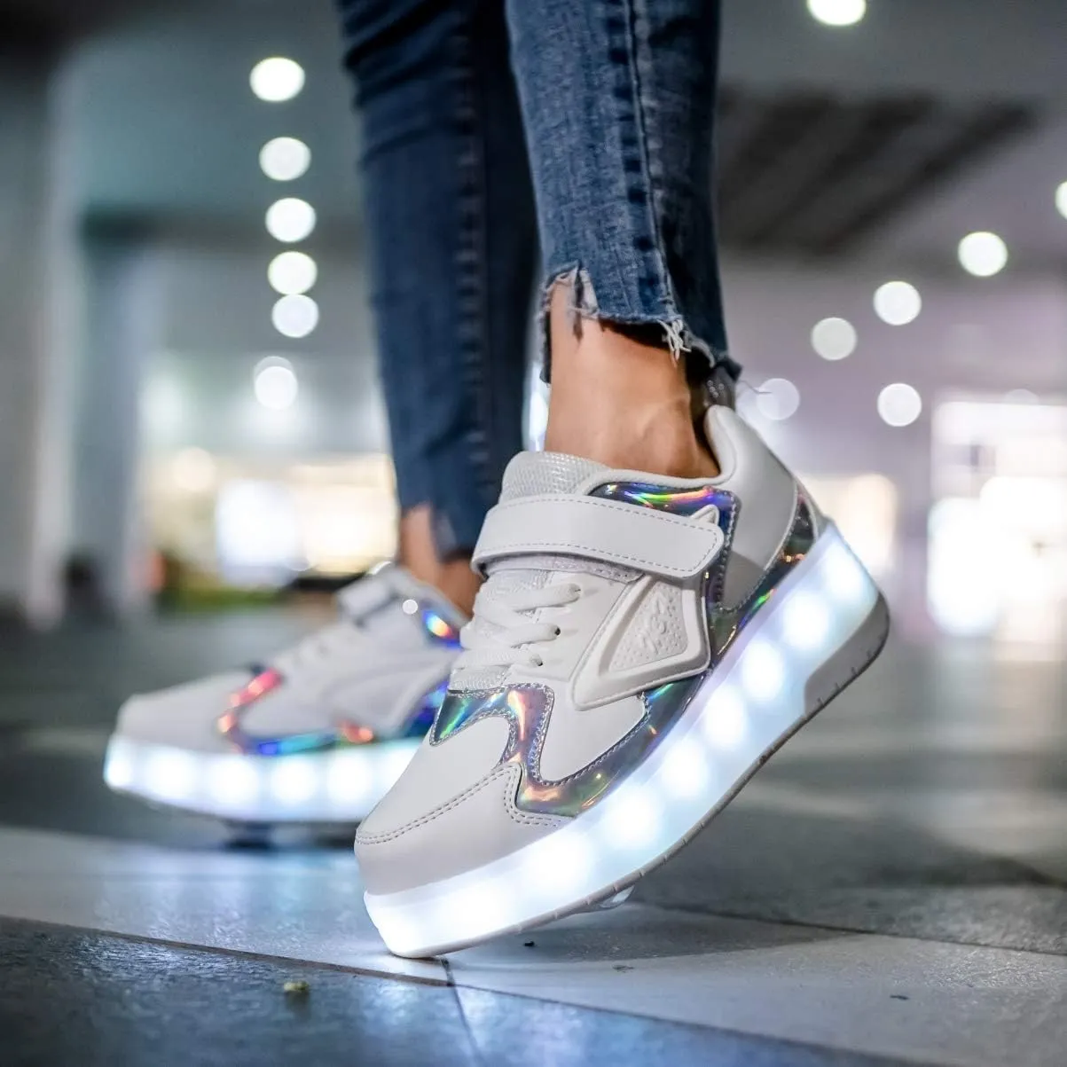 HHSTS Kids Shoes - New Upgraded with Wheels LED Light Color Shoes Shiny Roller Skates Skate Shoes Simple Kids Gifts Boys Girls The Best Gift for Party Birthday Christmas Day