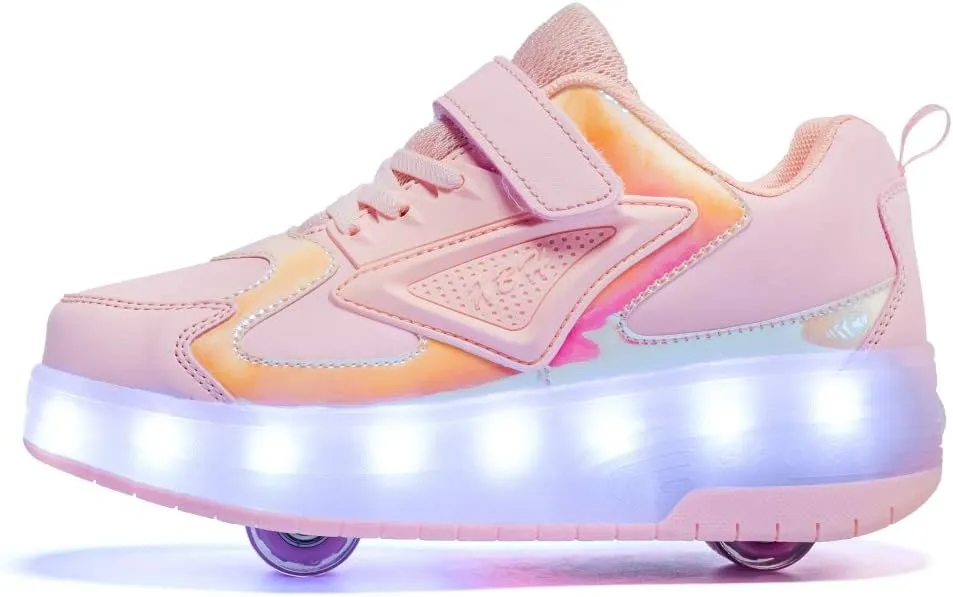 HHSTS Kids Shoes - New Upgraded with Wheels LED Light Color Shoes Shiny Roller Skates Skate Shoes Simple Kids Gifts Boys Girls The Best Gift for Party Birthday Christmas Day