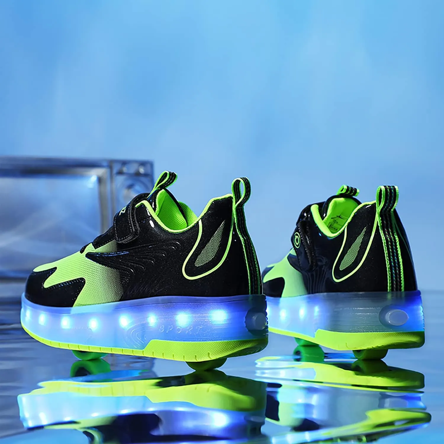 HHSTS Kids Shoes - New Upgraded with Wheels LED Light Color Shoes Shiny Roller Skates Skate Shoes Simple Kids Gifts Boys Girls The Best Gift for Party Birthday Christmas Day