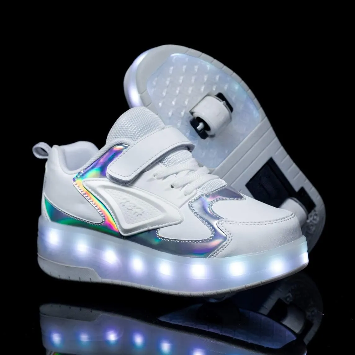 HHSTS Kids Shoes - New Upgraded with Wheels LED Light Color Shoes Shiny Roller Skates Skate Shoes Simple Kids Gifts Boys Girls The Best Gift for Party Birthday Christmas Day