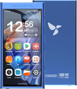 HiBy Digital M300 Music Player with Speaker Android 13 OS SD665 Soc Bluetooth WiFi and FM 1280x640 Resolution IPS Display Supports PCM768k DSD256 32G 2TB Expandable Memory Blue
