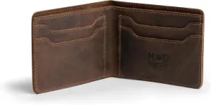 Hide & Drink, Classic Wallet, Storage Case for Identification, Multiple Card Slots, Bifold Wallet, Travel Accessory, Full Grain Leather, Handmade, Bourbon Brown