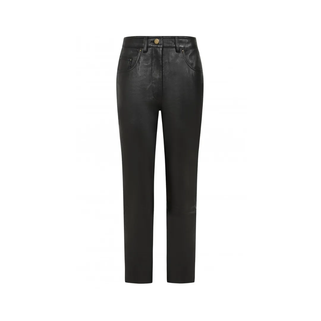 High waisted leather pants