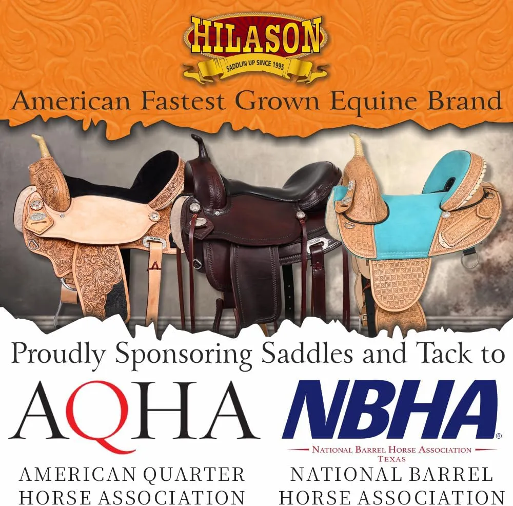 HILASON Western Horse Saddle American Leather Trail Barrel Brown | Horse Saddle | Western Saddle | Barrel Saddle