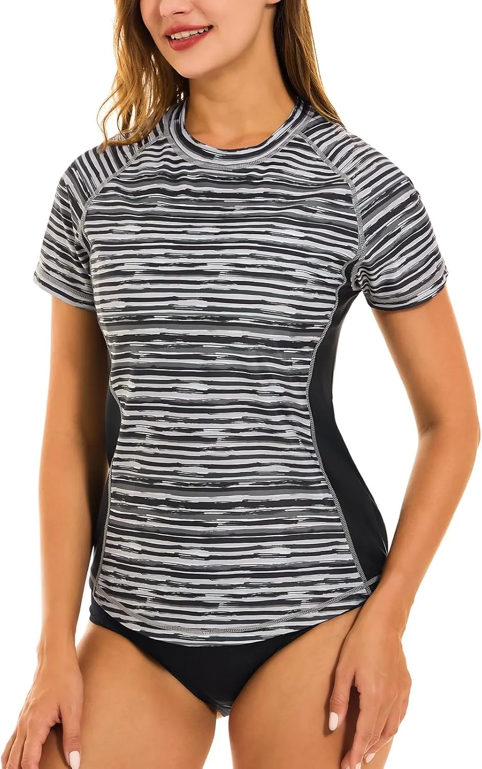 HODOSPORTS Women's UPF 50  Rash Guard Sun Protection Swim Shirt Quick Dry Swimsuit Lightweight Short Sleeve