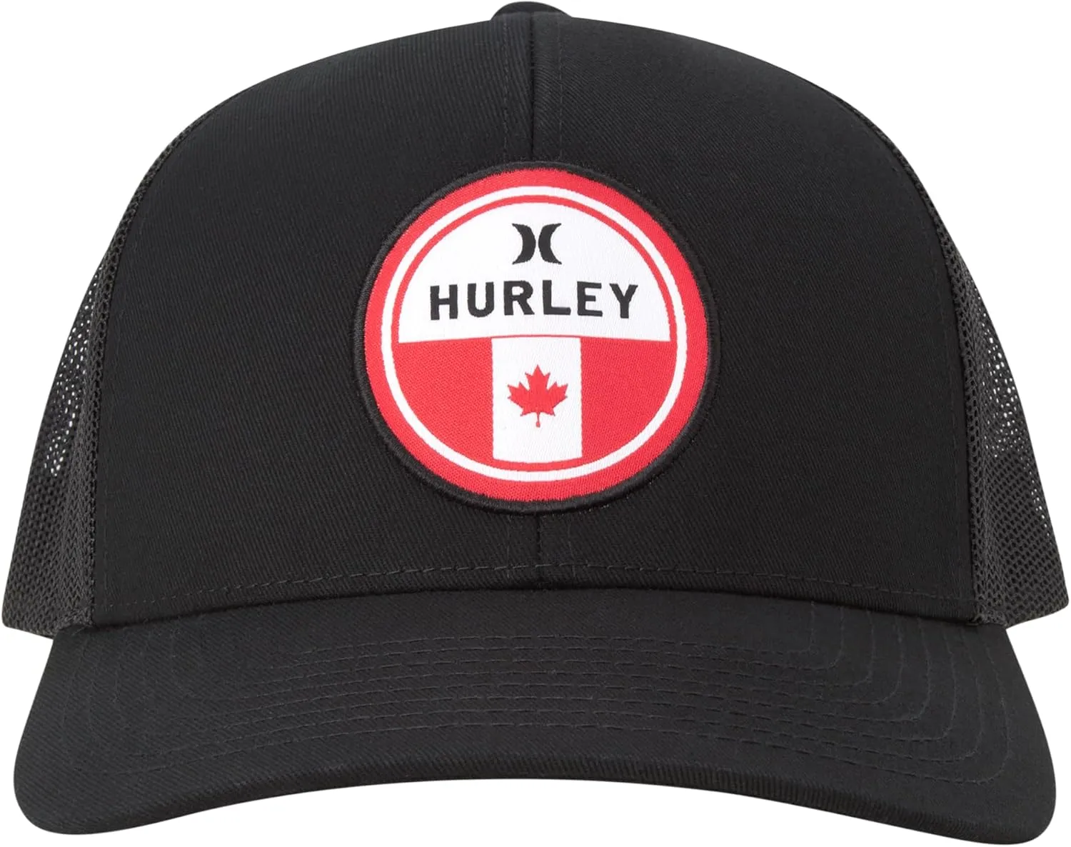 Hurley Men’s Trucker Hat - Flat Brim Mesh Baseball Cap and Hats for Men with Adjustable Snapback Closure