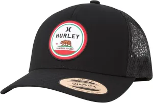 Hurley Men’s Trucker Hat - Flat Brim Mesh Baseball Cap and Hats for Men with Adjustable Snapback Closure