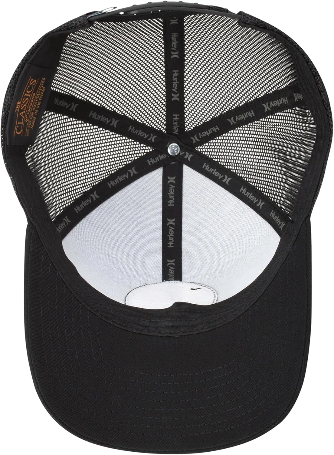 Hurley Men’s Trucker Hat - Flat Brim Mesh Baseball Cap and Hats for Men with Adjustable Snapback Closure