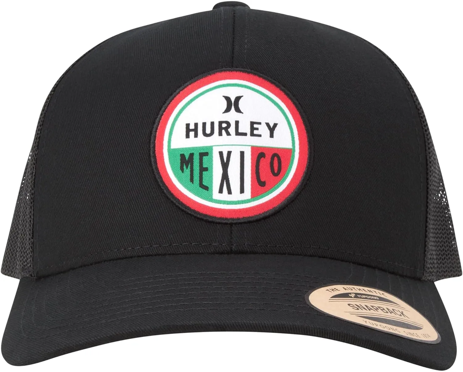 Hurley Men’s Trucker Hat - Flat Brim Mesh Baseball Cap and Hats for Men with Adjustable Snapback Closure