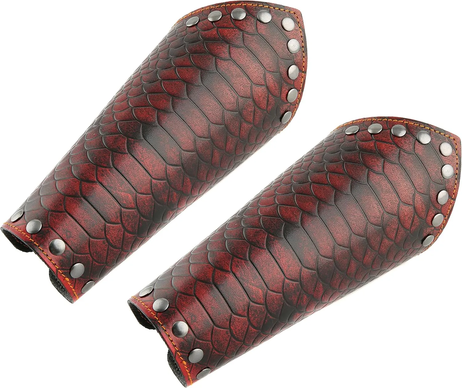 HZMAN Halloween Cosplay Costume Medieval Gauntlet Wristband Renaissance Faux Leather Bracer Archery Arm Guard