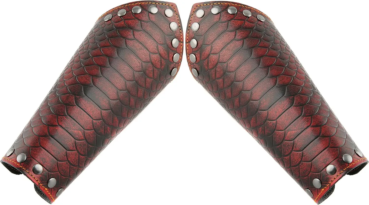 HZMAN Halloween Cosplay Costume Medieval Gauntlet Wristband Renaissance Faux Leather Bracer Archery Arm Guard