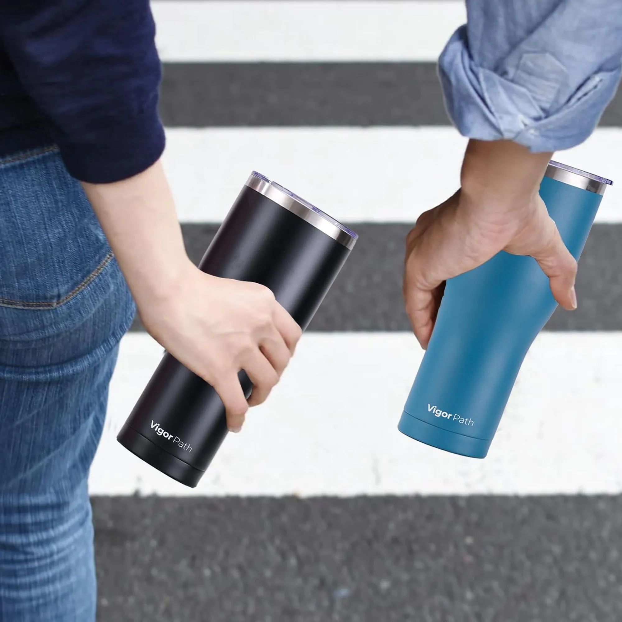 Insulated Tumbler Cup with Slide Lid - 30oz (Black)