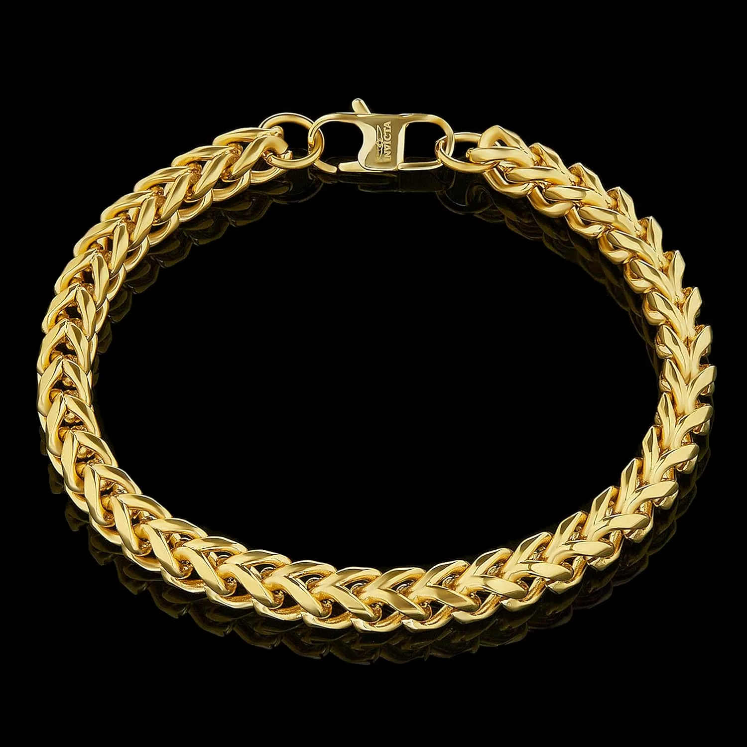 Invicta Bracelet for Men, Stainless Steel Franco Chain Thin Jewelry, 6mm, 8.5"