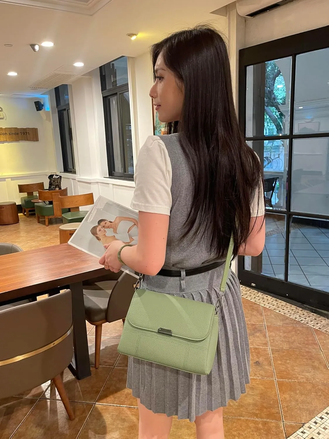 Iswee Genuine Leather Purses for Women Crossbody Bags Designer Shoulder Handbags Ladies Purses Casual Bag