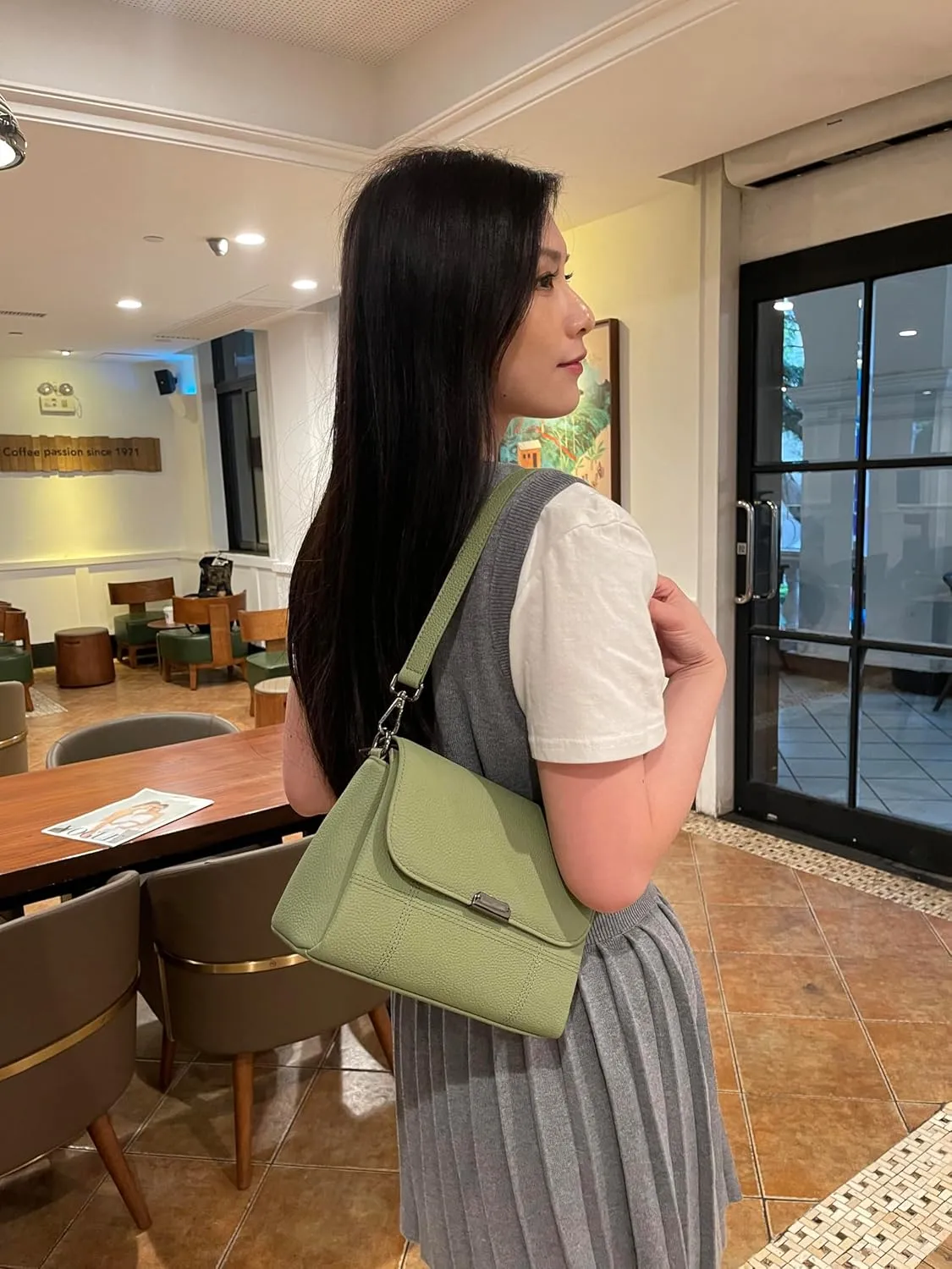 Iswee Genuine Leather Purses for Women Crossbody Bags Designer Shoulder Handbags Ladies Purses Casual Bag