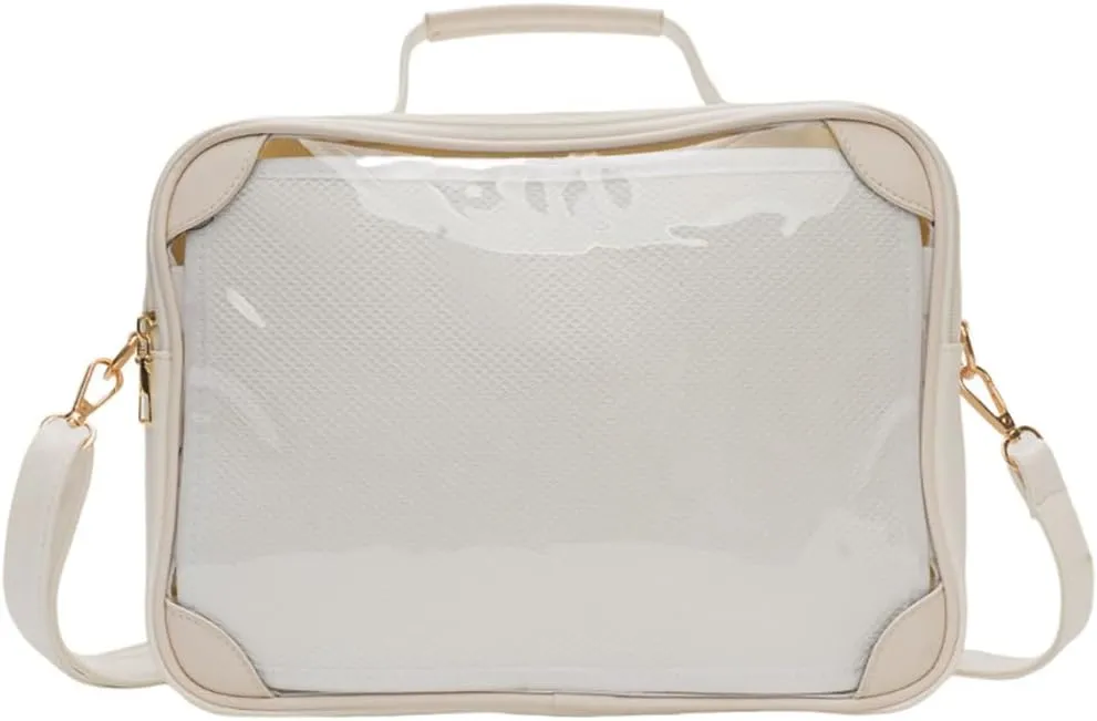 Ita Bag Japanese JK Uniform Shoulder Bag, PU Leather Clear Window Crossbody Purse, Large Capacity Messenger Handbag Tote