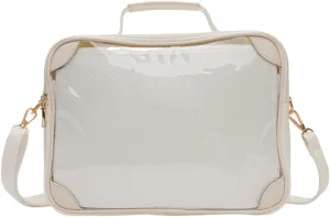 Ita Bag Japanese JK Uniform Shoulder Bag, PU Leather Clear Window Crossbody Purse, Large Capacity Messenger Handbag Tote