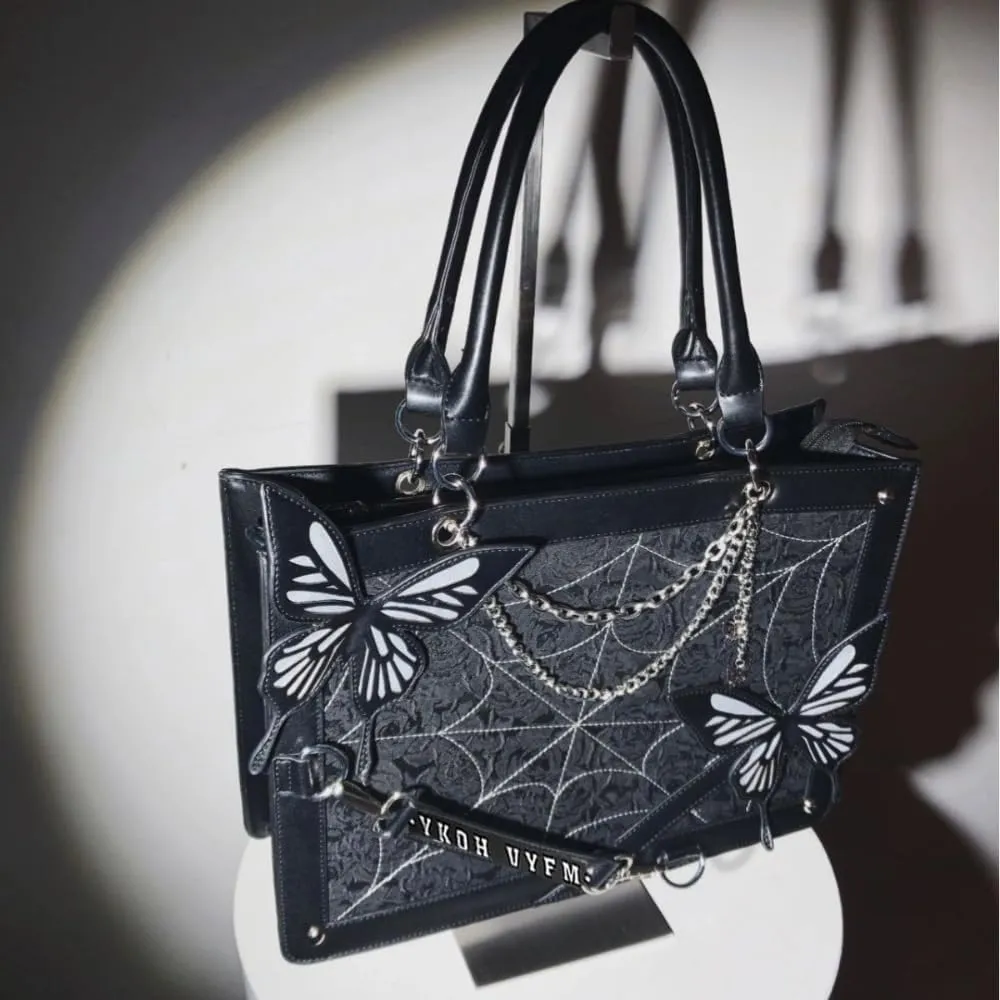 Ita Bag Pins Display Handbag for Women Butterfly Single Shoulder Bag Crossbody Bag with Pins and Accessories Tote bag (Dark green)