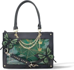 Ita Bag Pins Display Handbag for Women Butterfly Single Shoulder Bag Crossbody Bag with Pins and Accessories Tote bag (Dark green)