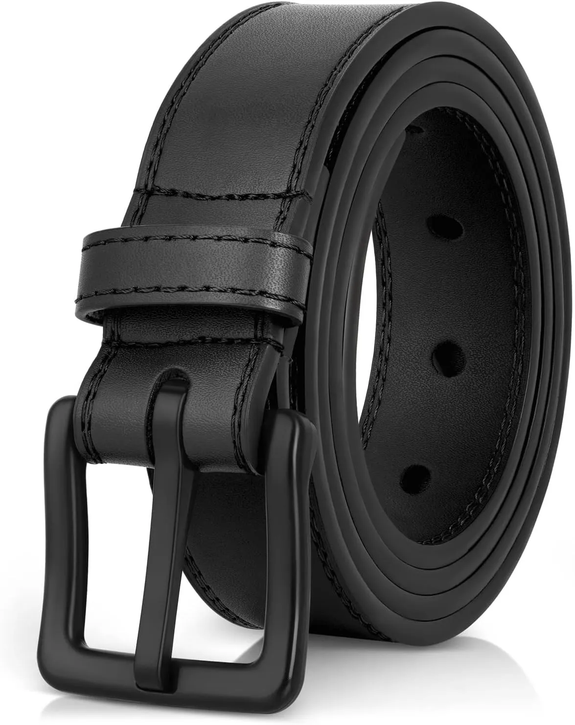 ITAY Metal Free Hypoallergenic Leather TSA Belt Strap, Sturdy Men's Adjustable Nickel Free Belt