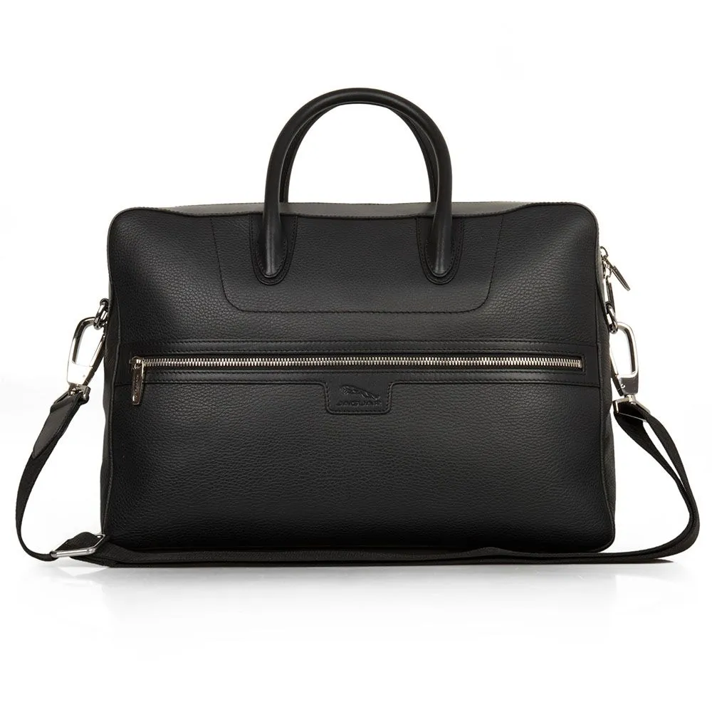 Jaguar Leather Brief Case - Black