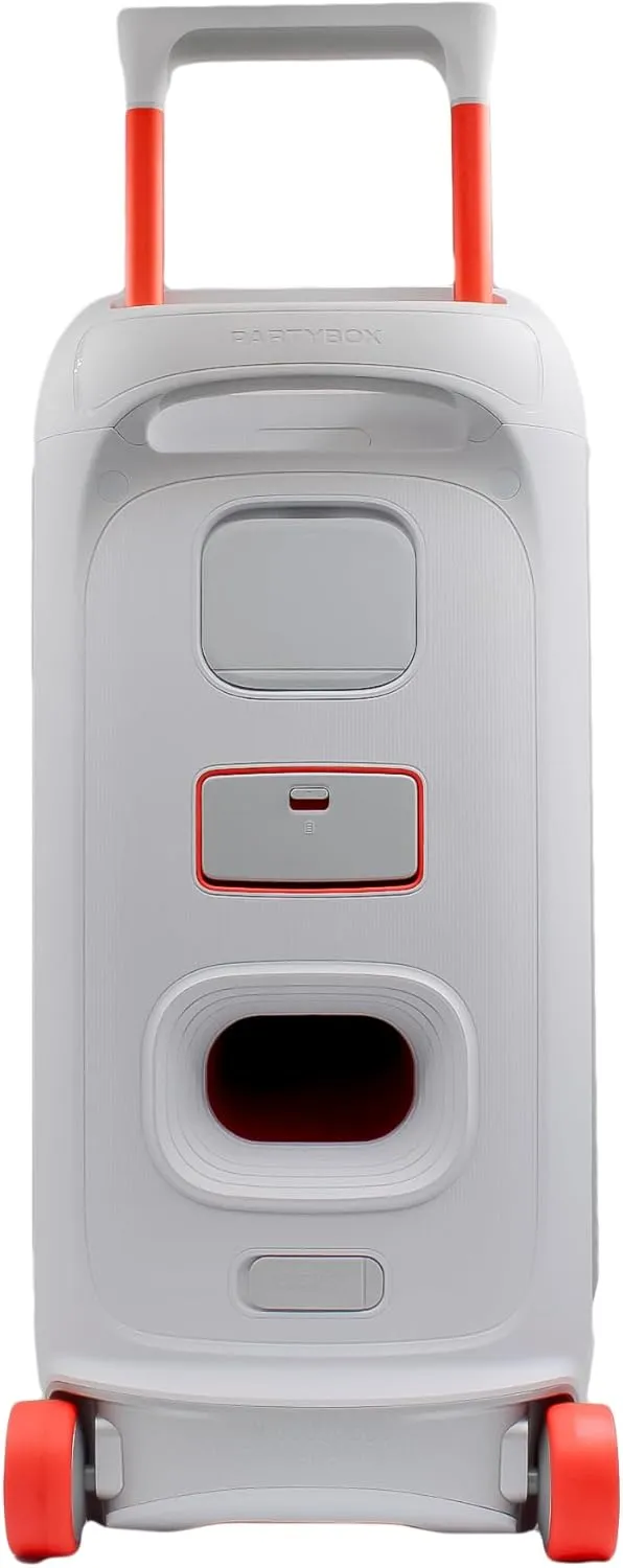 JBL PartyBox Stage 320 (White) - 240W Portable Wireless Splash Proof Speaker - 12 Hours of Playtime - Powerful Sound and deep bass   Two Microphone System   AUX Cable - Party Karaoke Kit