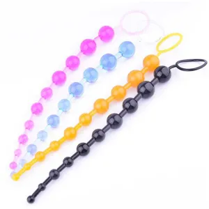 Jelly Anal Beads Orgasm Vagina Plug Play Pull Ring Ball Anal Stimulator Butt Beads sky blue