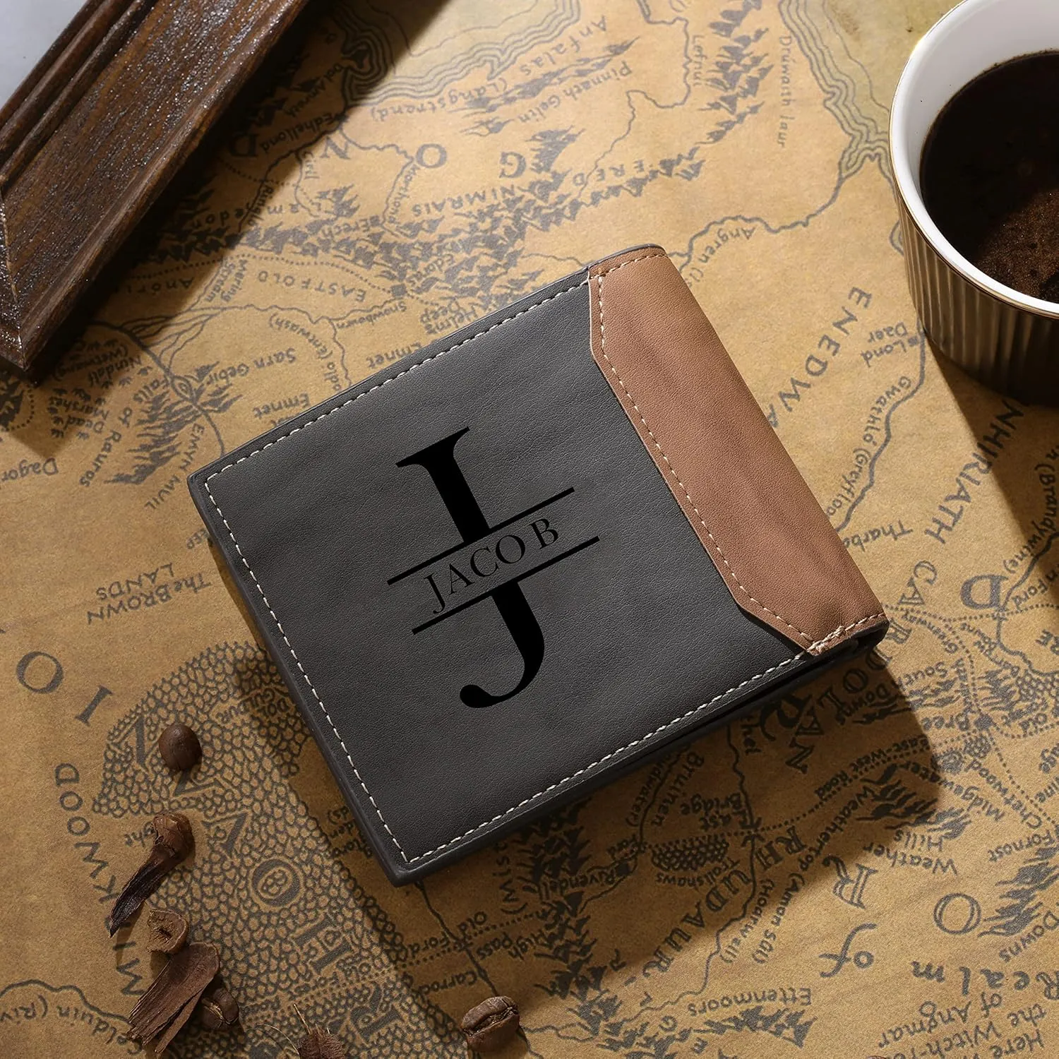 JewelOra Gifts for Men - Personalized Photo Wallet for Men - Custom Picture Wallet for Dad - Engraved Text PU Leather Wallet for Father Personalized Gifts