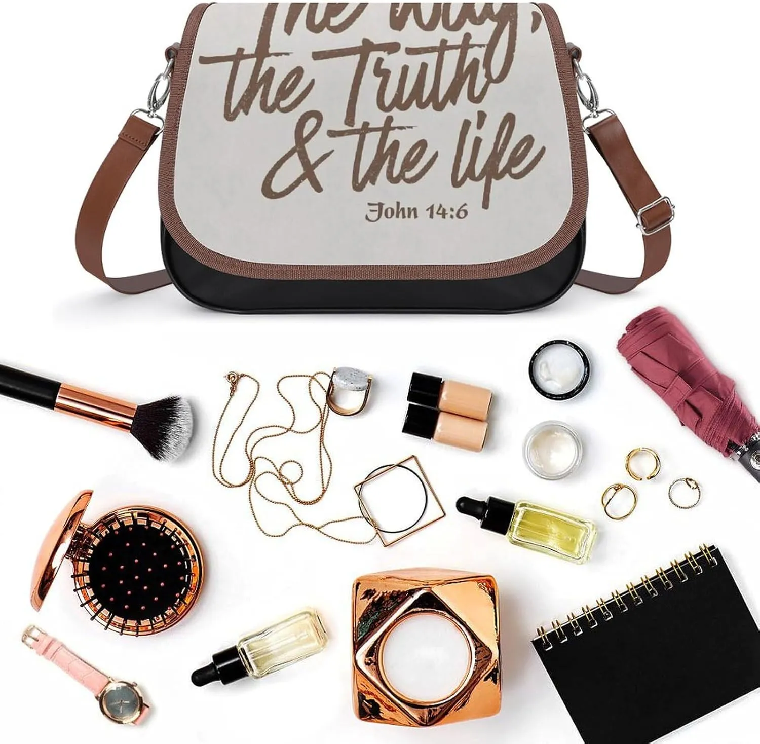 John Leather Shoulder Bag with Detachable Shoulder Strap Versatile for Daily Use