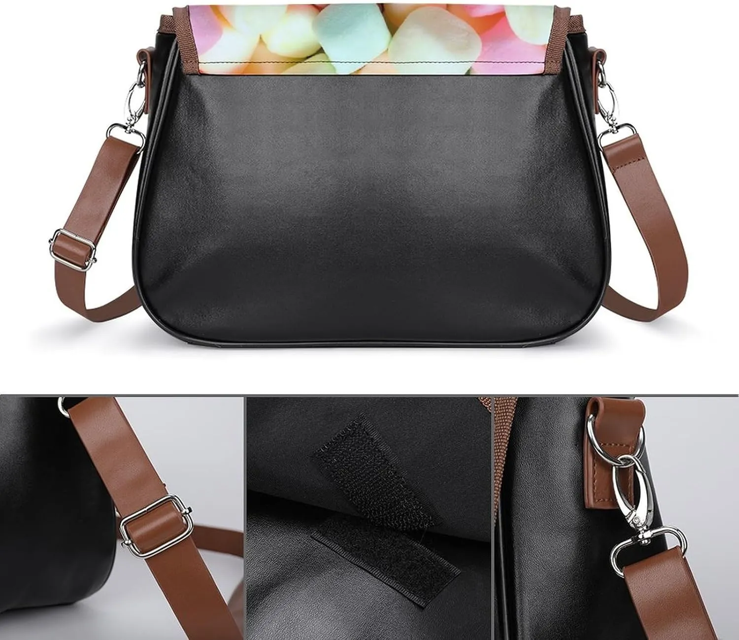 John Leather Shoulder Bag with Detachable Shoulder Strap Versatile for Daily Use