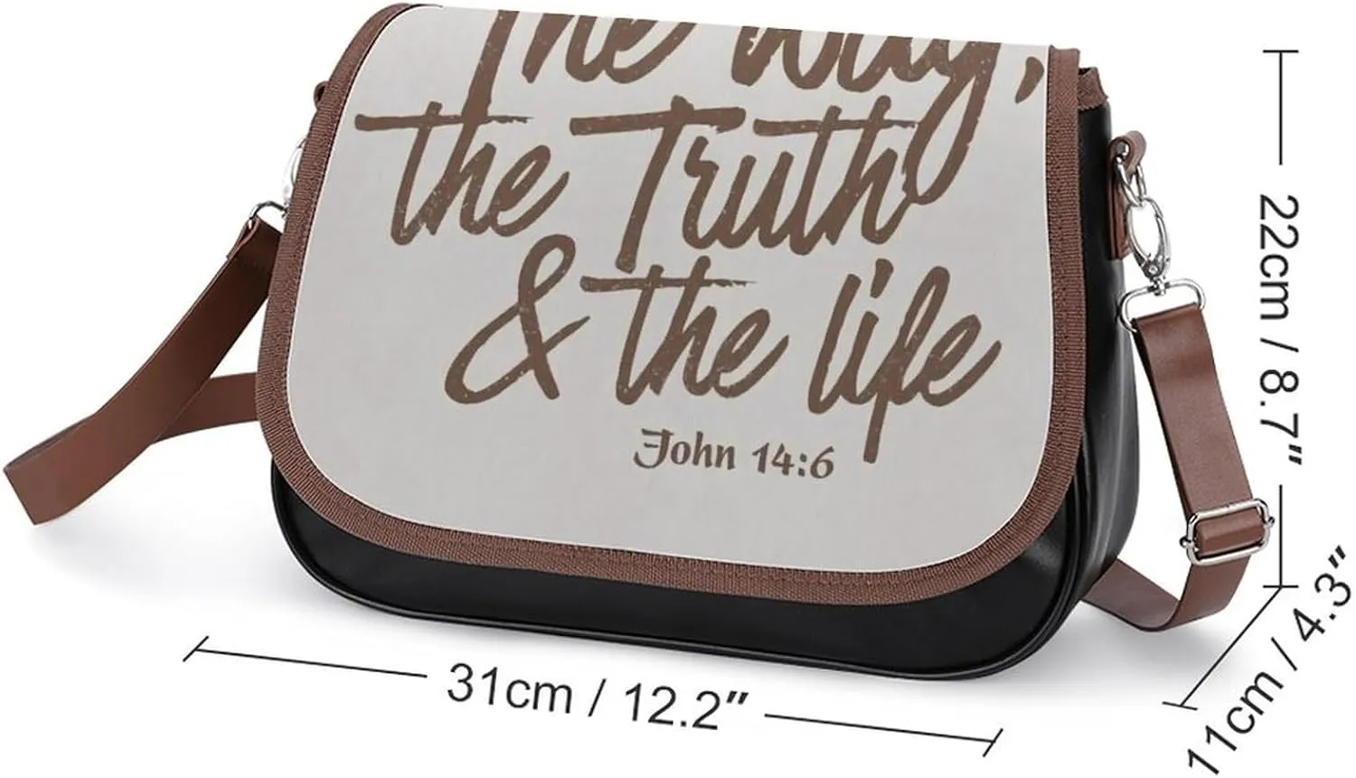 John Leather Shoulder Bag with Detachable Shoulder Strap Versatile for Daily Use