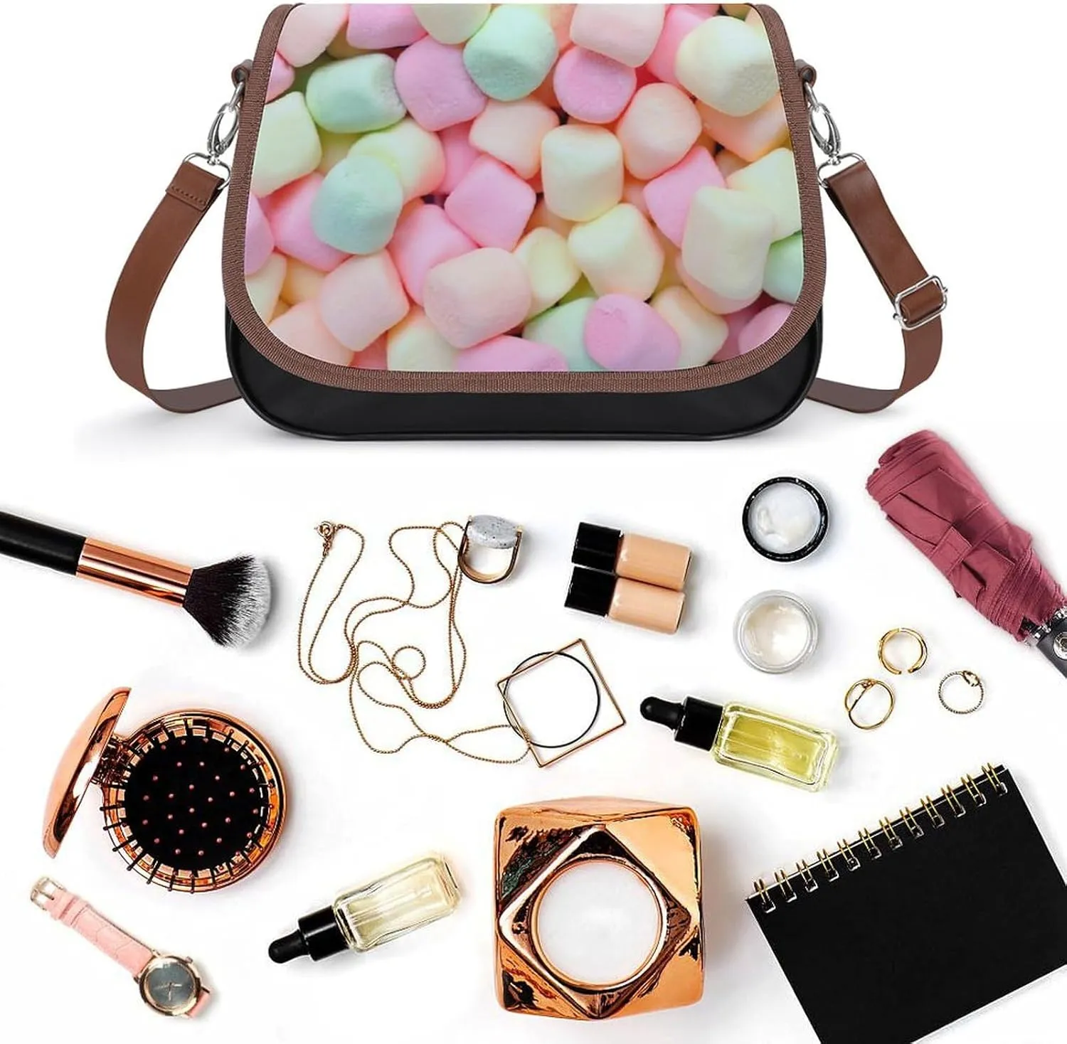 John Leather Shoulder Bag with Detachable Shoulder Strap Versatile for Daily Use