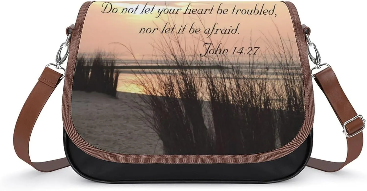 John My Peace I Give to You, Bible Verse Classic Round Women's Shoulder Bag, Handbag, Crossbody Bag