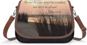 John My Peace I Give to You, Bible Verse Classic Round Women's Shoulder Bag, Handbag, Crossbody Bag