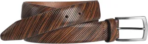 Johnston & Murphy Men's Diagonal-Etched Belt