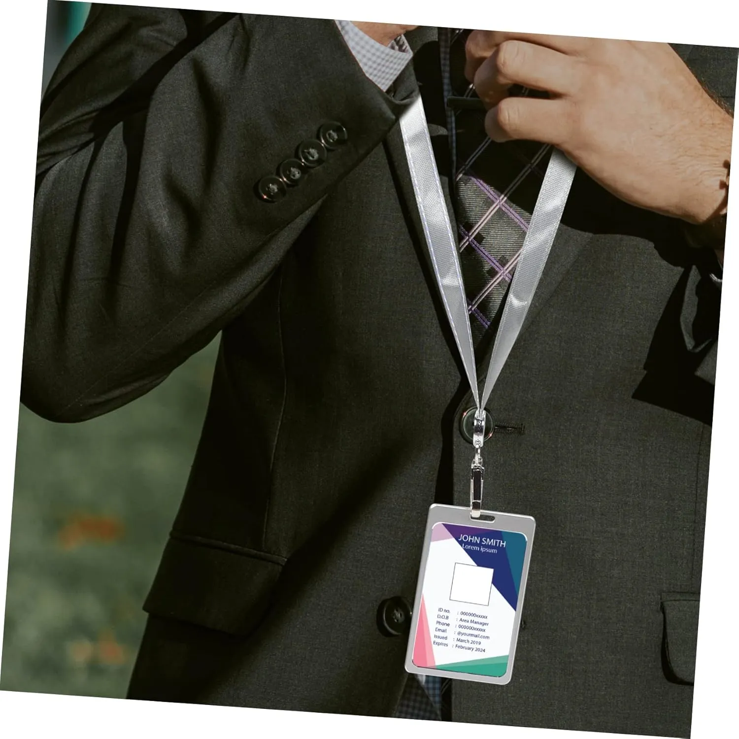 jojofuny 5pcs Vertical Card Holder Sleeve for Id Cards -Scratch Clear Protector Cover Lanyard for Business Sleeve Lanyard