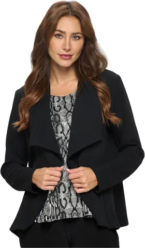 Jostar Women's Pleather Jacket - Snake Skin Look Long Sleeve Faux Leather Coat